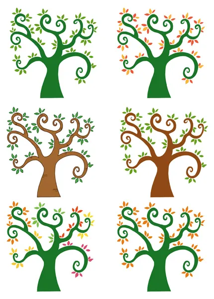 Set Of Abstract Cartoon Tree — Stock Photo, Image