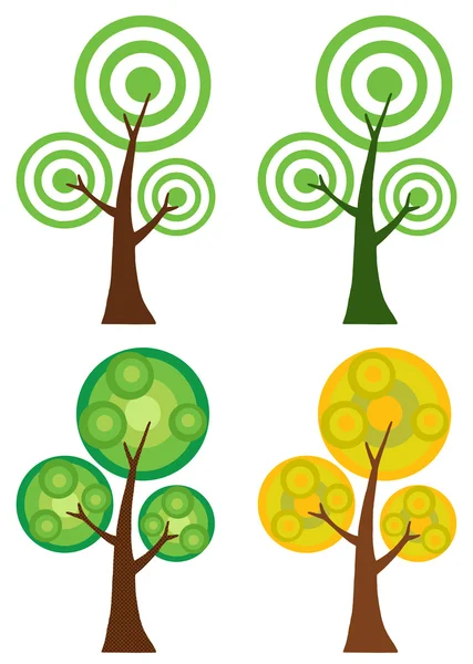 Collage Of Circle Trees — Stock Photo, Image