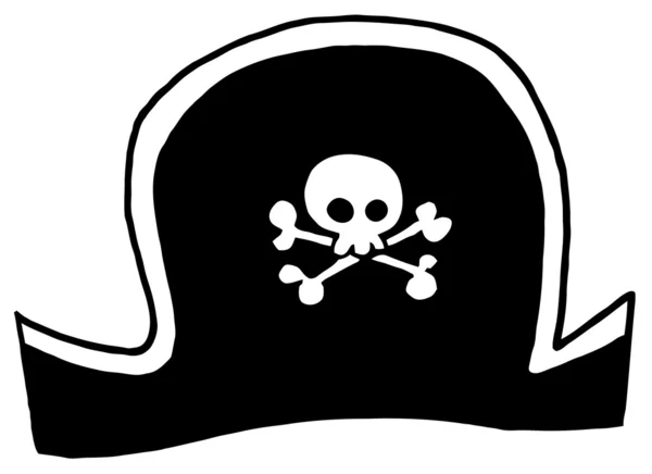 Klobouk černý pirát — Stock fotografie