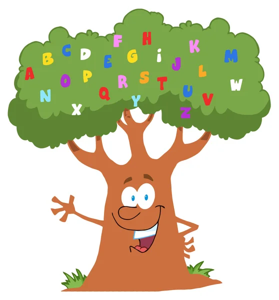 Przyjazny alfabet drzewo macha — Zdjęcie stockowe