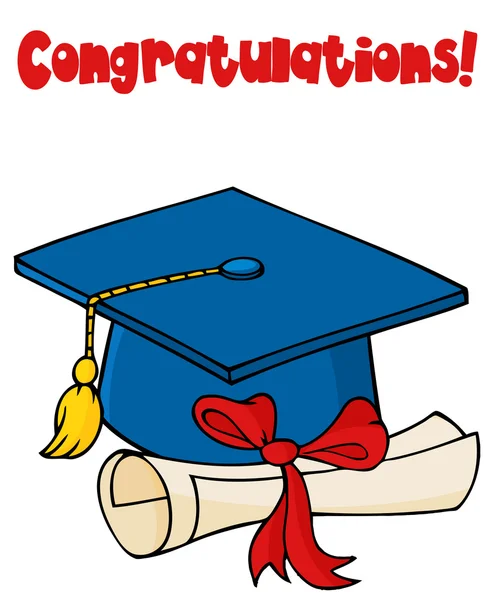 Graduate Cap With Diploma — Stock Photo, Image