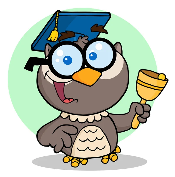 Professor Owl Ringing A Bell — Stock Photo, Image