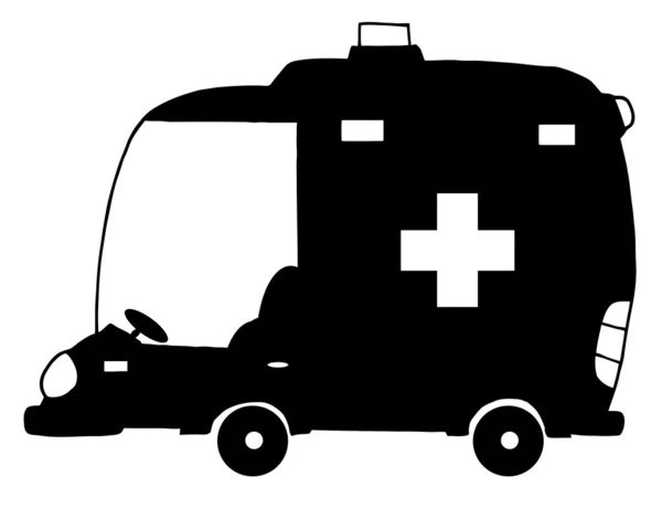 Ambulancia de dibujos animados silueta de coches —  Fotos de Stock