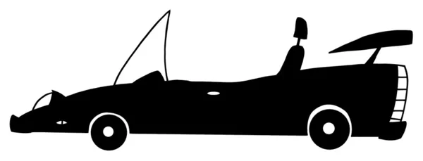 Konvertibla tecknade silhuett bil — Stockfoto