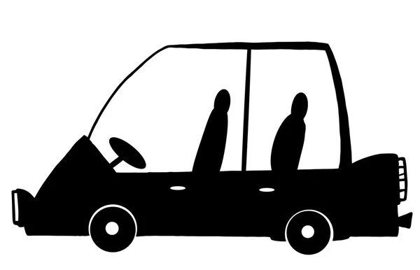 Siyah ve beyaz mini van — Stok fotoğraf