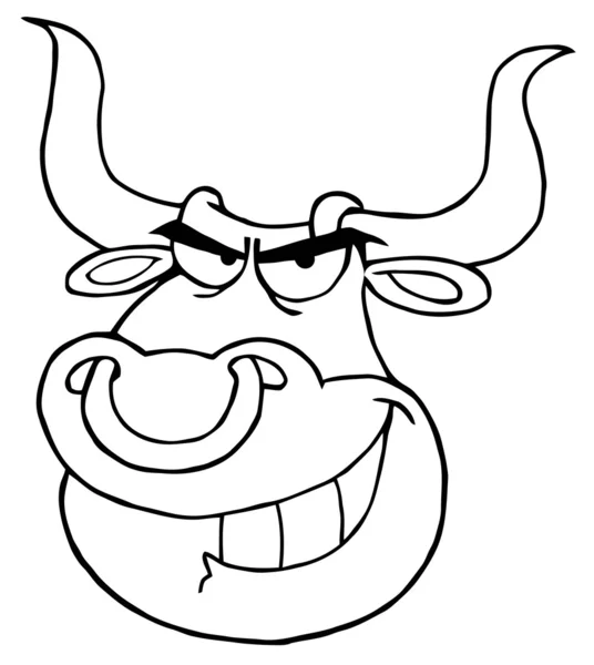 Vázolt dühös bika fej — Stock Fotó