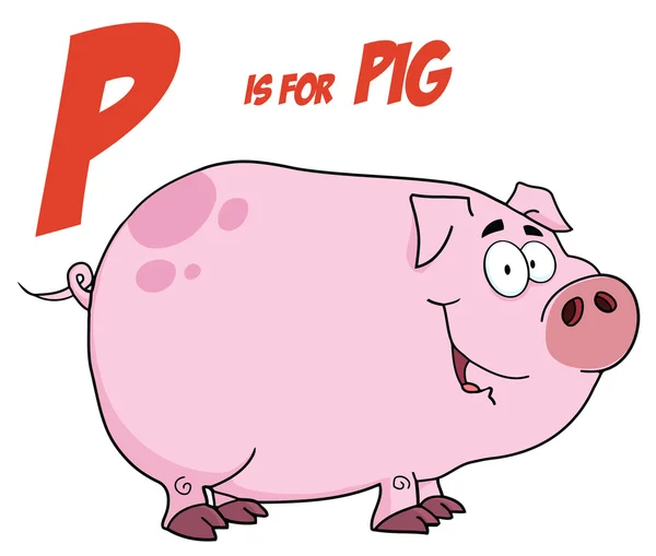 Piggy Under P è per maiale — Foto Stock