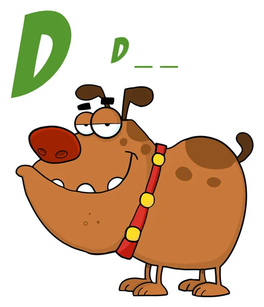 D είναι για το σκυλί πάνω από ένα μπουλντόγκ — Φωτογραφία Αρχείου