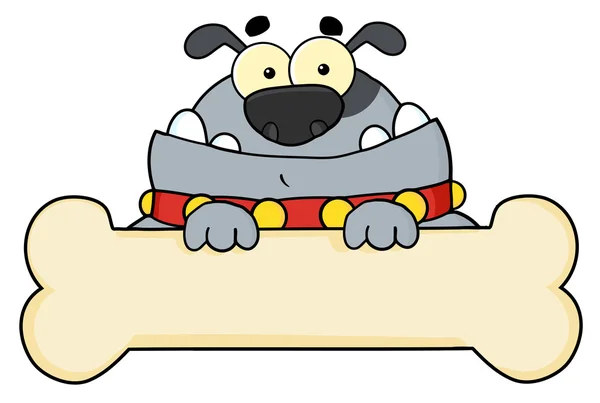 Gray Bulldog And Bone Sign — Stock Photo, Image