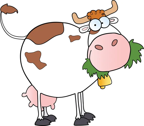 Λευκή αγελάδα γαλακτοπαραγωγής χαρακτήρα κινουμένων σχεδίων — Φωτογραφία Αρχείου