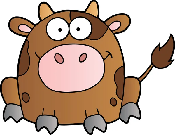 Sitting Brown Cow — Stock Photo, Image
