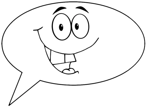 Outlined Speech Balloon Character — Stock Photo, Image