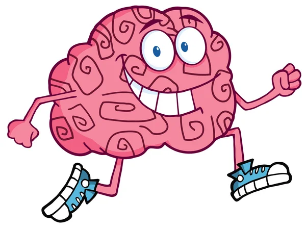 Hersenen karakter joggen — Stockfoto