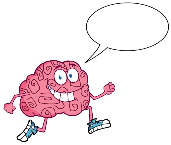 Brain Character Talking Jogging — Stock Photo, Image