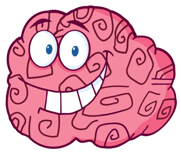 Happy Brain Cartoon Character — Stock Photo © HitToon #28397809