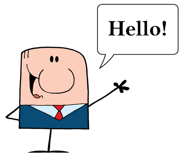 Caucasian Businessman Saying Hello — Stock Photo, Image