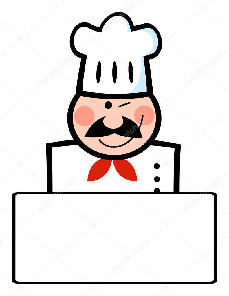 Black cartoon man | Chef Man Face Black Cartoon Mascot Banner — Stock ...