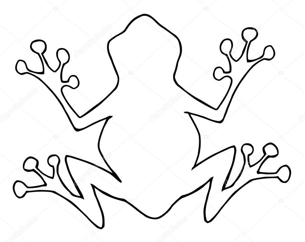 Outlined Frog Silhouette