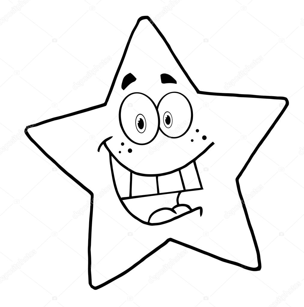 Coloring Page Outline Of A Cheerful Star Stock Photo by ©HitToon 7276669