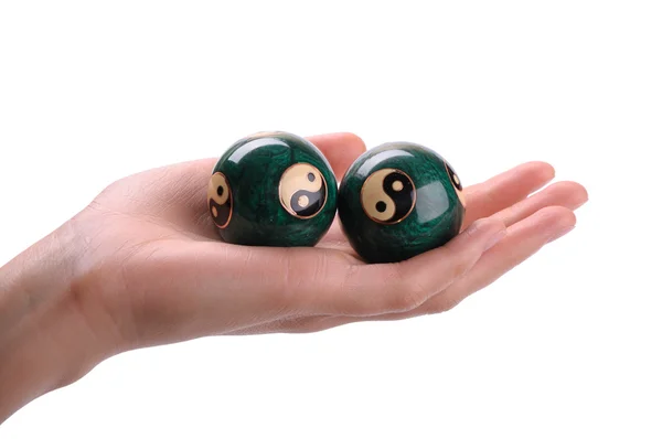 Chinese balls on a hand — Stock Photo, Image