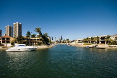 Waterway Scene, Surfers Paradise, Australia clipart