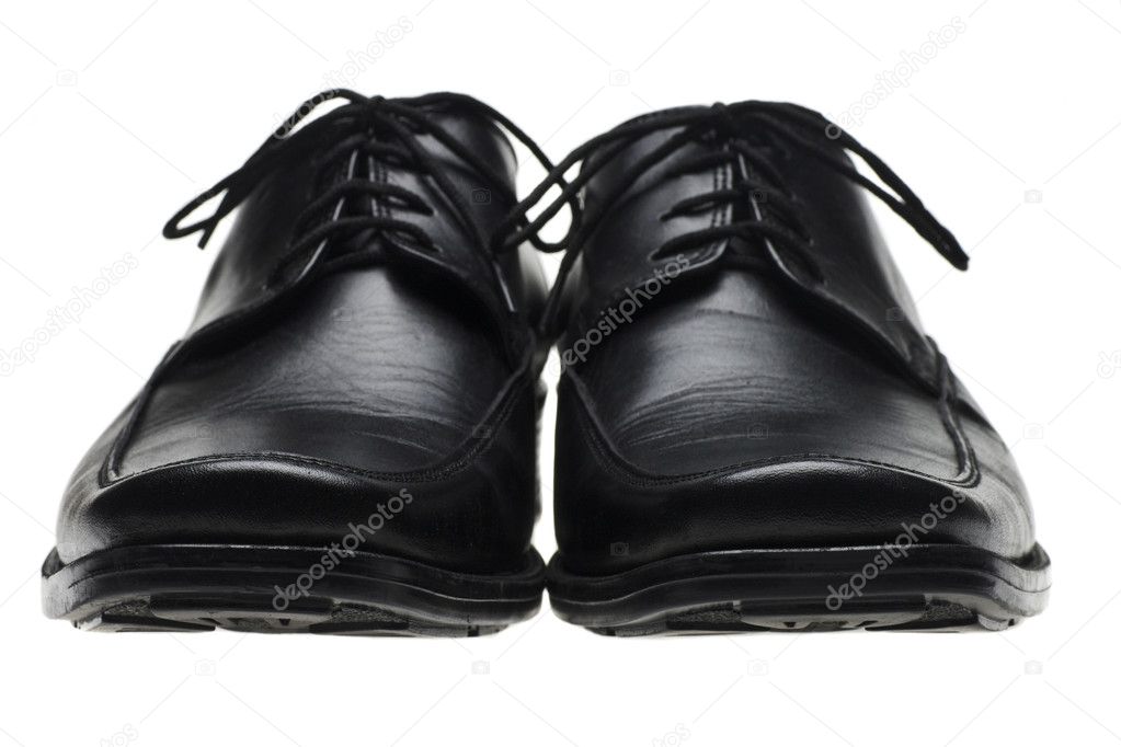 Pair man's black shoes