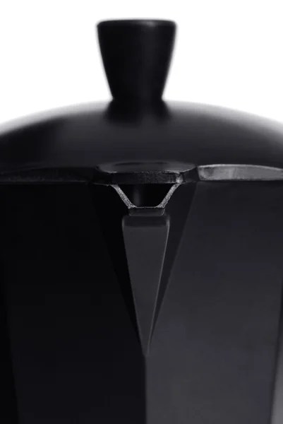 Closeup černá italské varnou deskou kávovar — Stock fotografie
