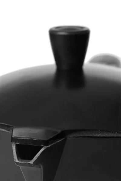 Oberer Teil der schwarzen Luxus-Kaffeemaschine — Stockfoto
