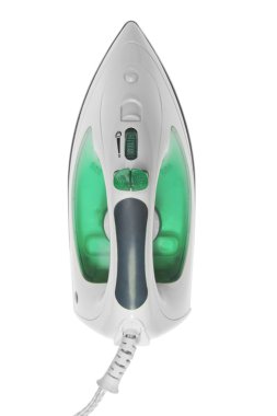 Green electric iron. clipart