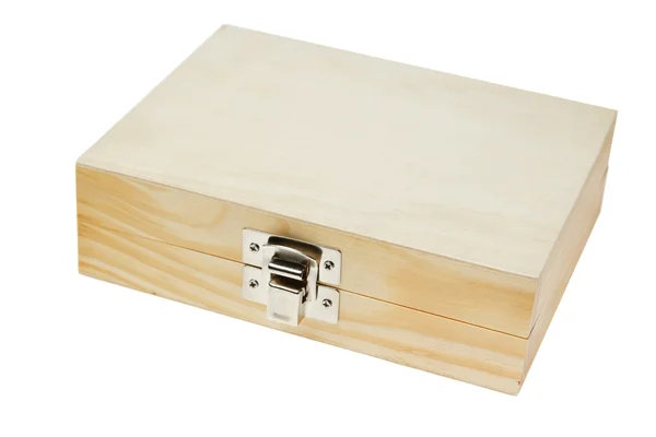 Изолированная деревянная коробка. — стоковое фото
