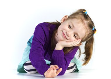 Young child girl clipart