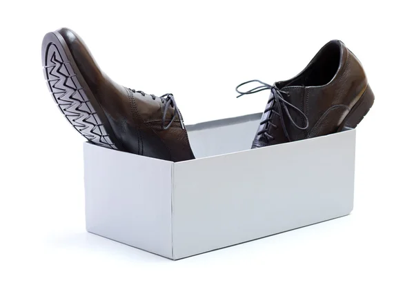 Nowe czarne buty. — Zdjęcie stockowe