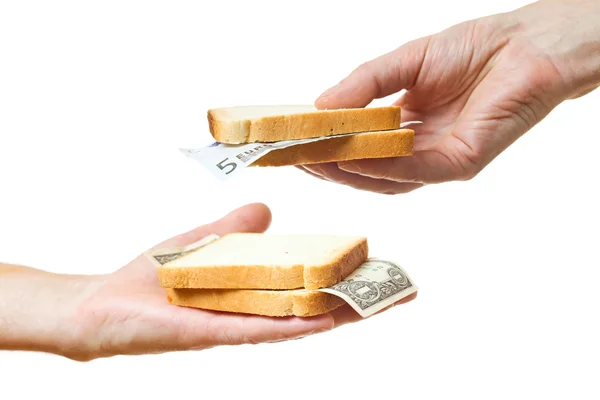 Že můžete umístit do sendvič - vaše peníze. — Stock fotografie