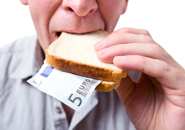 Що ви можете помістити в бутерброд ваші гроші . — стокове фото