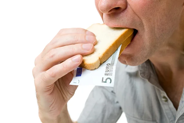 Die Sie in ein Sandwich legen können - Ihr Geld. — Stockfoto