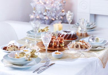 Luxury place setting for Christmas clipart