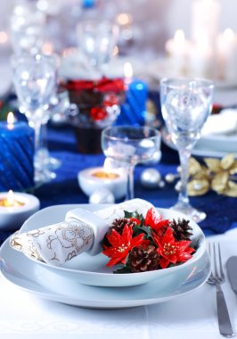 Christmas place setting clipart