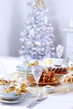 Place setting for Christmas clipart