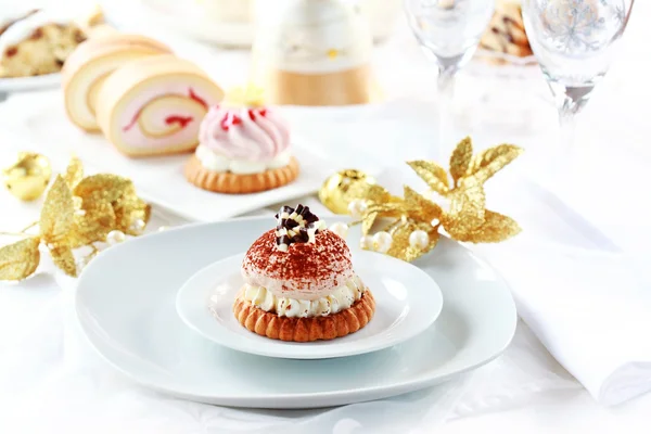 Šlehačka šlehačkové dorty k Vánocům — Stock fotografie
