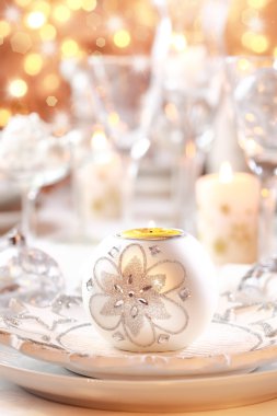 Luxury table setting for Christmas