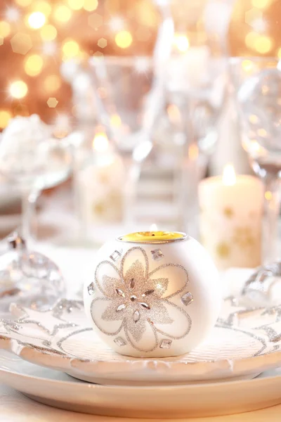 Luxury table setting for Christmas — Stockfoto