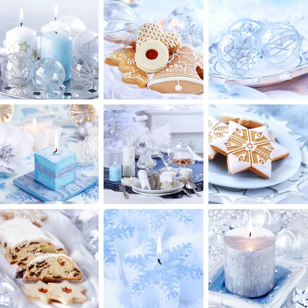 Collage di Natale in bianco — Foto Stock