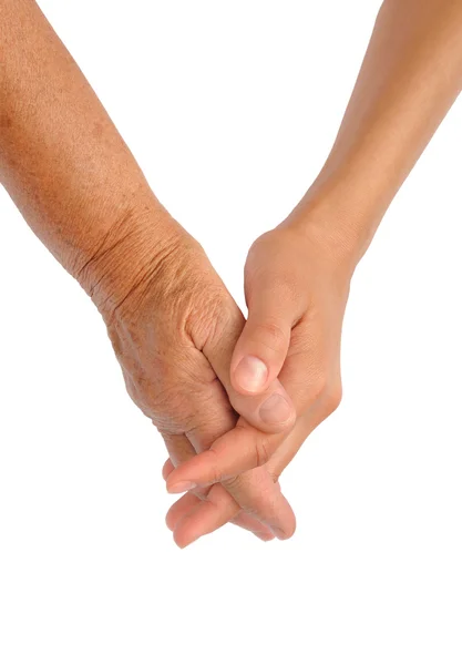 Ruce mladých a starších žen — Stock fotografie