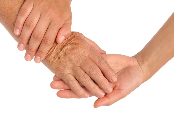 Ruce mladých a starších žen — Stock fotografie