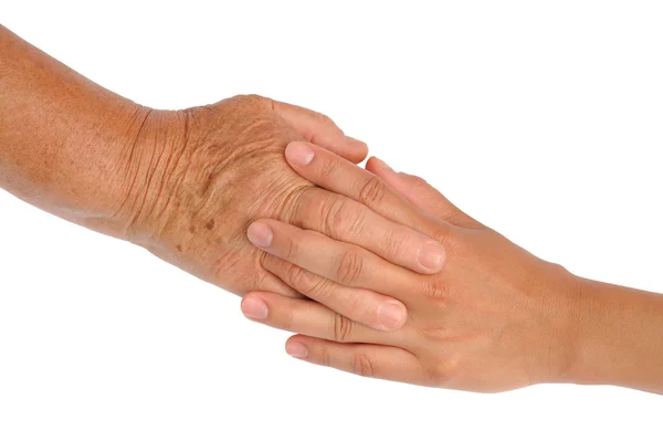 Hands of young and senior women — Stock Photo, Image