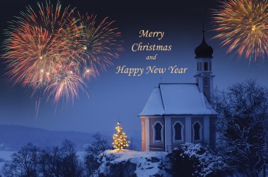 New year and christmas card clipart