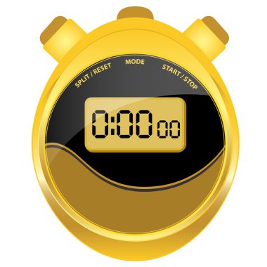 Digital stopwatch modern oval style clipart