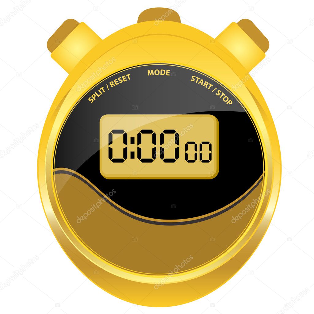 Digital stopwatch modern oval style