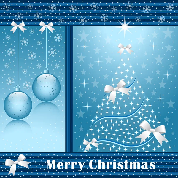 Arbre de Noël, boules et arcs — Image vectorielle