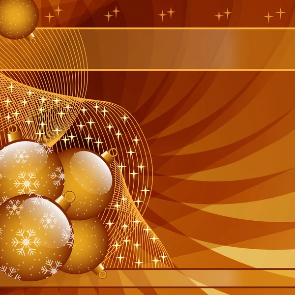 Gold christmas balls abstract — Stock Vector